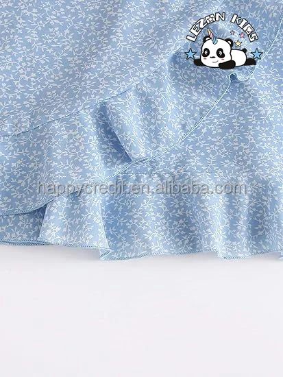 LEZONKIDS - High Quality Floral Print Sleeveless Summer Beach Casual A-line girls Spaghetti Strap Dress
